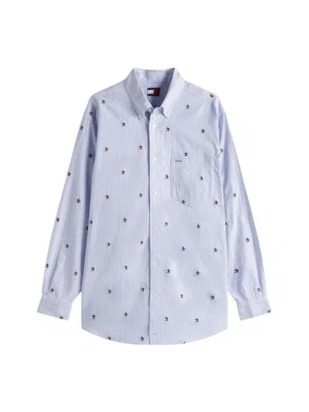 Haftowana koszula Tommy Jeans biała