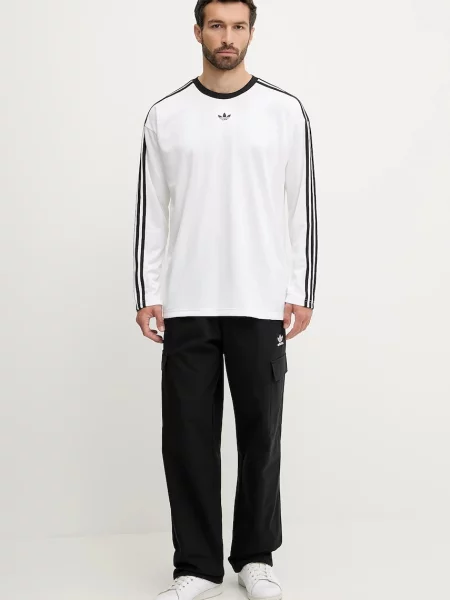Лонгслив Adidas Originals из джерси с аппликацией белый