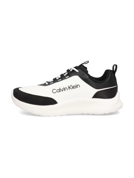 Obuv Calvin Klein Light Eva Runn Essential Laceup Suede black/bright white bílé