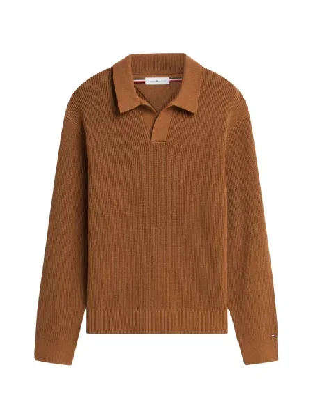 Gulerat tricou polo Tommy Hilfiger maro