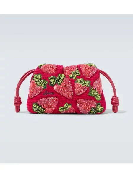 Geantă Loewe cu mărgele roșu