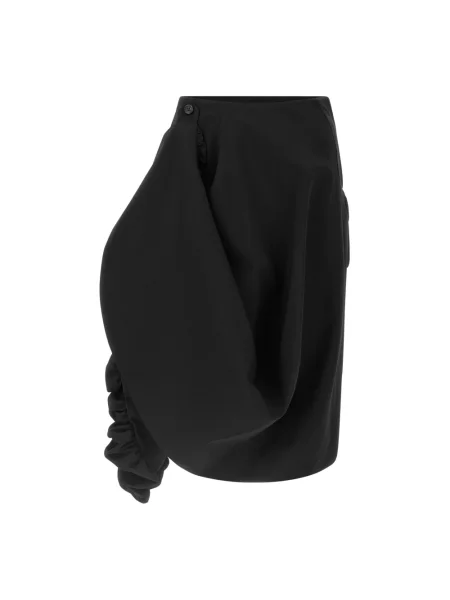 Spódnica midi Comme Des Garcons wełniana czarna