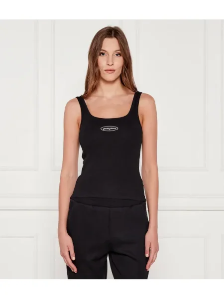 Top din denim Guess Jeans negru