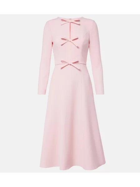 Rochie midi Carolina Herrera cu funde roz