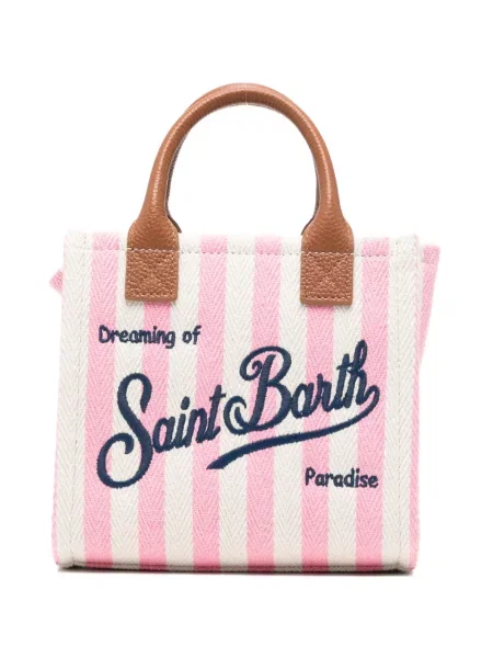 Geantă shopper Mc2 Saint Barth cu broderie roz