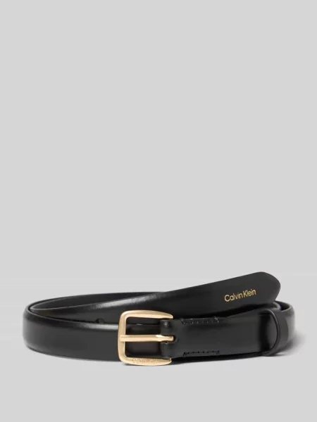 Pasek z naturalnej skóry model ESSENTIAL BUCKLE Ck Calvin Klein czarny