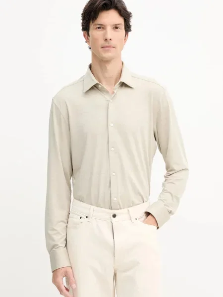 BOSS cămașă cu guler clasic slim bej