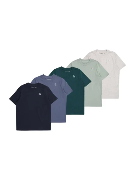 Abercrombie & Fitch Tricou bleumarin / safir / deschis / verde mentă gri