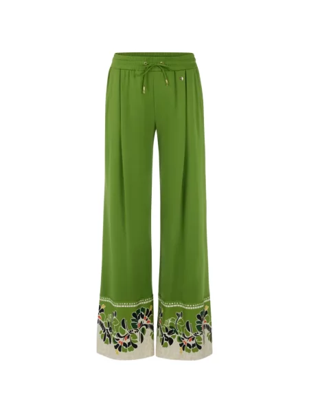 Pantaloni palazzo Marccain cu model floral cu imagine verde