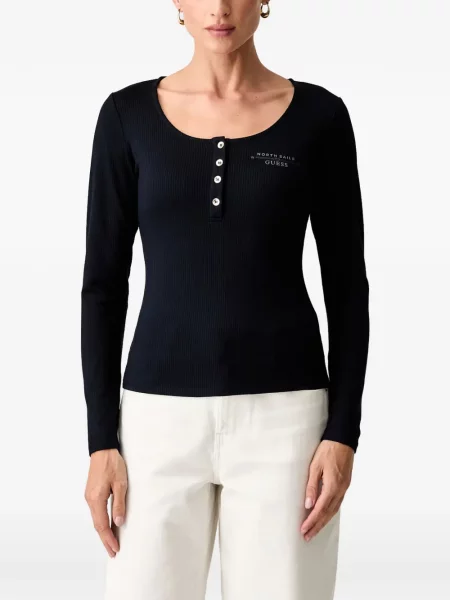 Lung top Guess tricotate negru