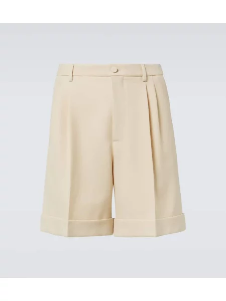 Vunene bermuda kratke hlače Valentino bež