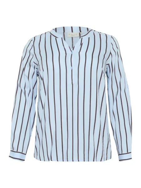 KAFFE CURVE Bluză KCsida azuriu / închis maro