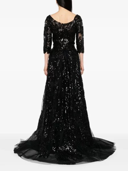 Rochie Saiid Kobeisy cu broderie de costum negru