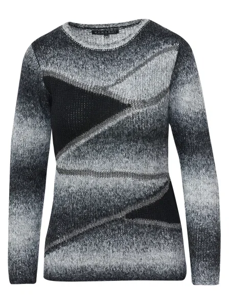 KOROSHI Pulover gri metalic / gri fumuriu / gri deschis negru