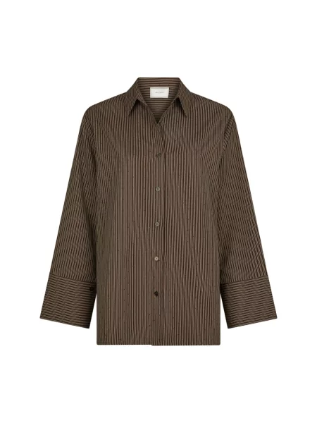 Koszula Neo Noir w paski brązowa