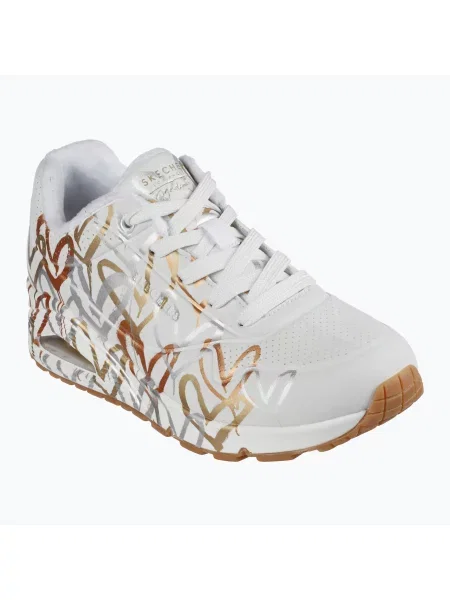 Buty SKECHERS Uno Metallic Love white/multicolor metallic białe