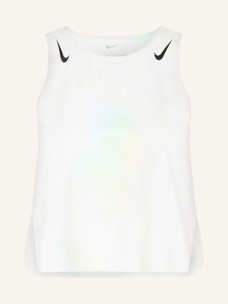 Běžecký oříznuté top Nike bílý
