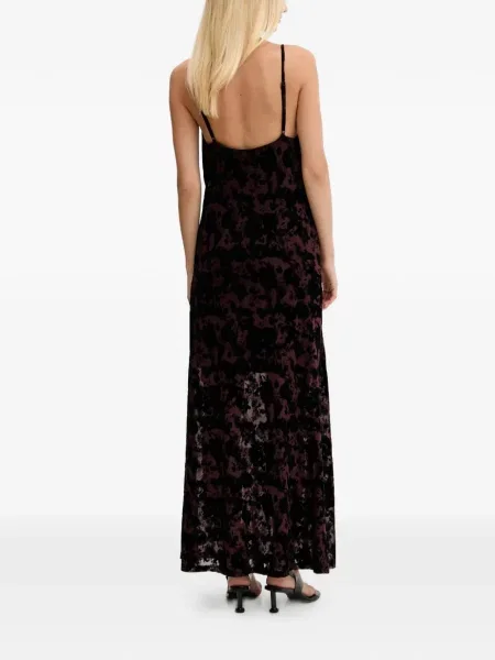 Rochie maxi Gestuz cu model floral de costum negru