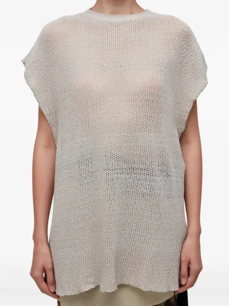 Top Osklen fără mâneci tricotate gri