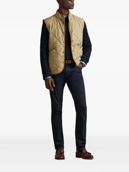 Dlouhá pruhovaná s límcem kšiltovka Polo Ralph Lauren modrá