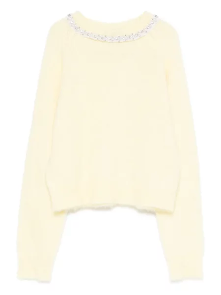 Пуловер Maje с кръгло деколте жълто