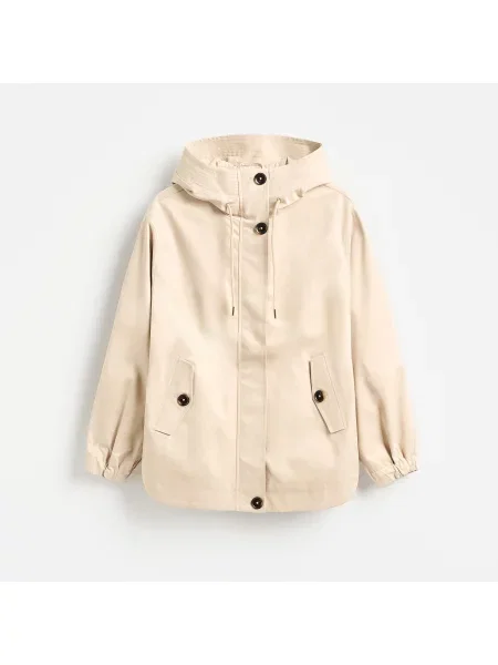 Kapucnis parka Reserved bézs