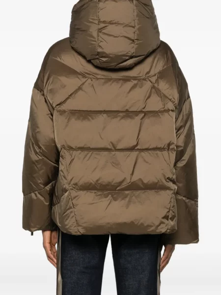 Geacă cu puf Twinset cu glugă verde