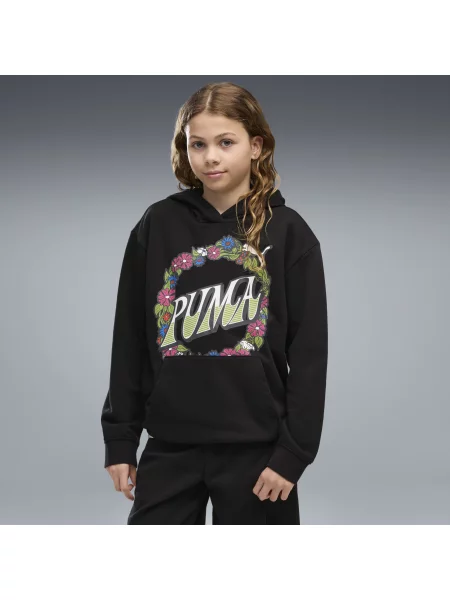 PUMA Młodzieżowa luźna bluza z kapturem MID Akcesoria czarny