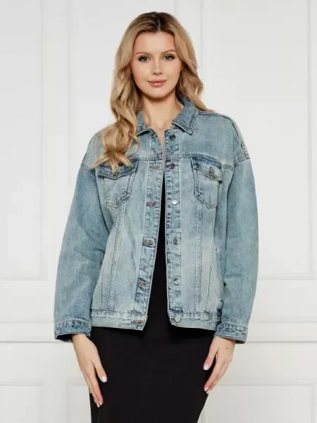 Armani Exchange Farmer kabát | Oversize fit kék