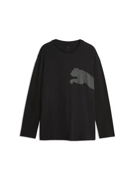 PUMA luźna koszulka Essentials Big Cat Logo z długim rękawem Odzież S czarny