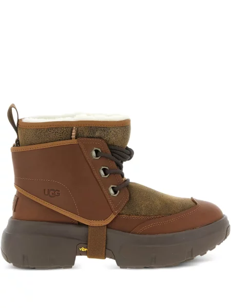 Botine Ugg cu șireturi din dantelă maro