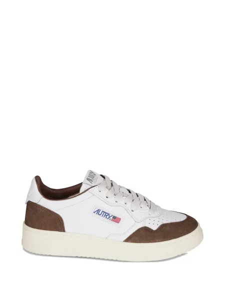 Sneakerși Autry din piele de căprioară alb