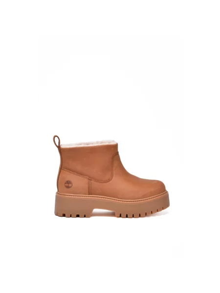 Botki Timberland sznurowane skórzane w miejskim stylu brązowe