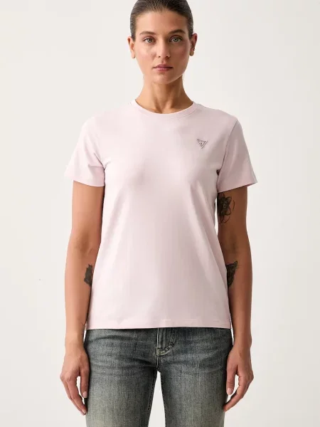 Guess Jeans tričko s bavlnou růžové