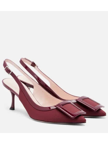 Pantofi cu toc Roger Vivier slingback bordo