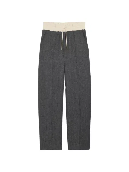 Pantaloni Ami Paris din satin gri