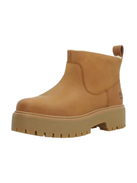Ocieplane botki Timberland w miejskim stylu z kamieniami brązowe