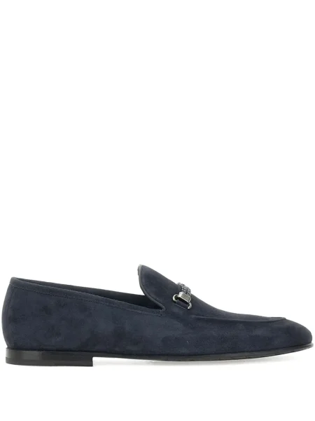 Semišové pletené loafers Neil Barrett modré