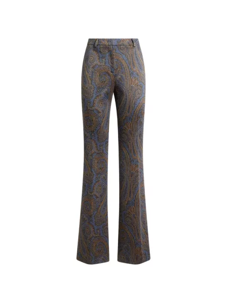 Pantaloni Etro cu model paisley din jacard albastru