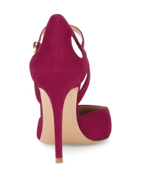 Pantofi cu toc Gianvito Rossi din piele de căprioară roșu