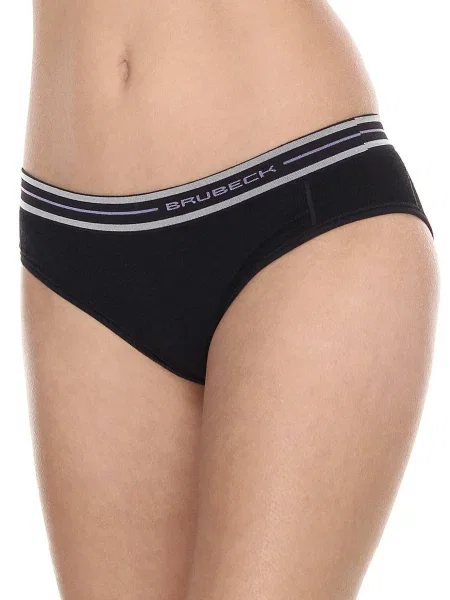 Majtki hipster z wełną merino Brubeck ACTIVE WOOL czarne