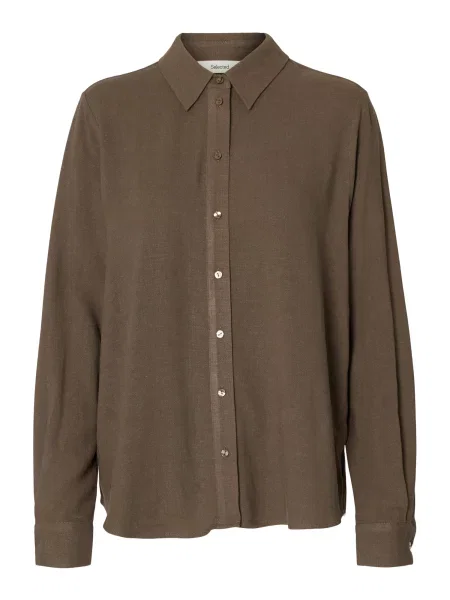 SELECTED Bluză SLFVIVA ciocolatiu