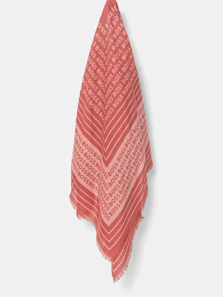 Копринен тънък шал BOSS сиво