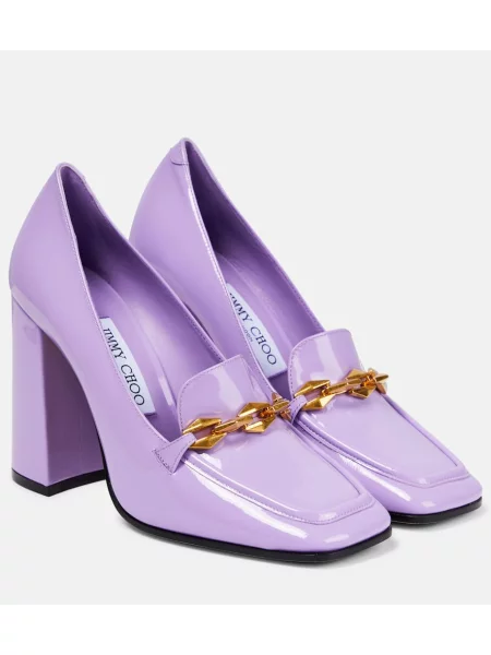 Usnjene lakirane salonarji Jimmy Choo vijolična