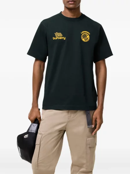 Tricou Burberry cu autograf albastru