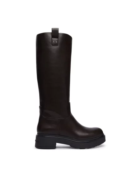 Μπότες Armani Exchange καφέ