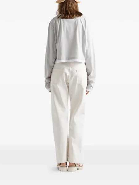 Lung tricou Prada din jerseu gri