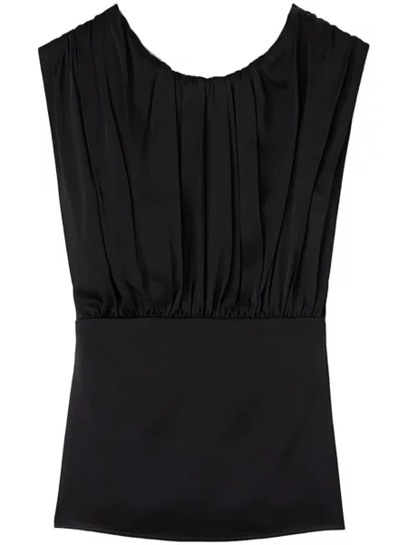 Top Jil Sander din satin negru