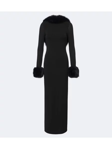 Rochie Nina Ricci din jerseu cu spatele deschis negru