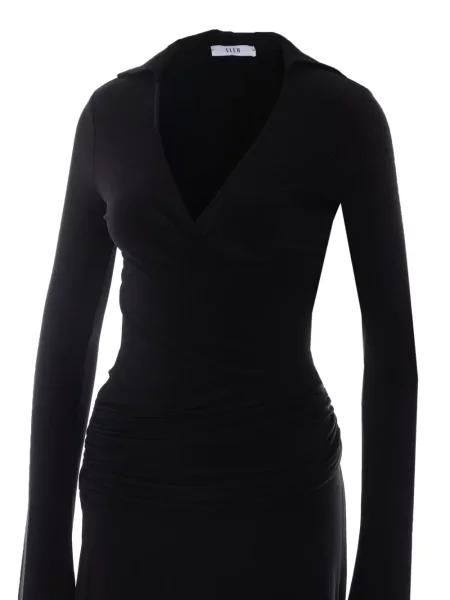 Rochie maxi Eleh cu volane plic negru